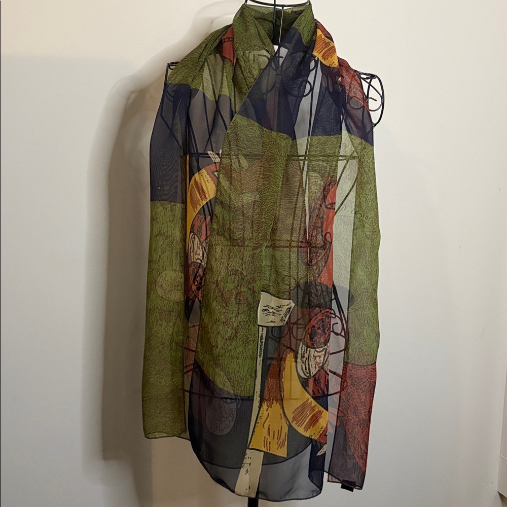 Colorful Picasso Sheer Scarf Unique and Beautiful